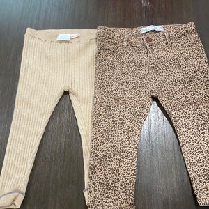 Zara baby girl   leggings & leopard jeans 12-18 m